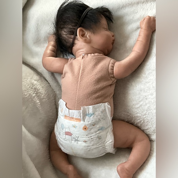 NEW Handmade Hyper Realistic Preemie Newborn Sleeping Reborn Doll with Nuk - Picture 10 of 11